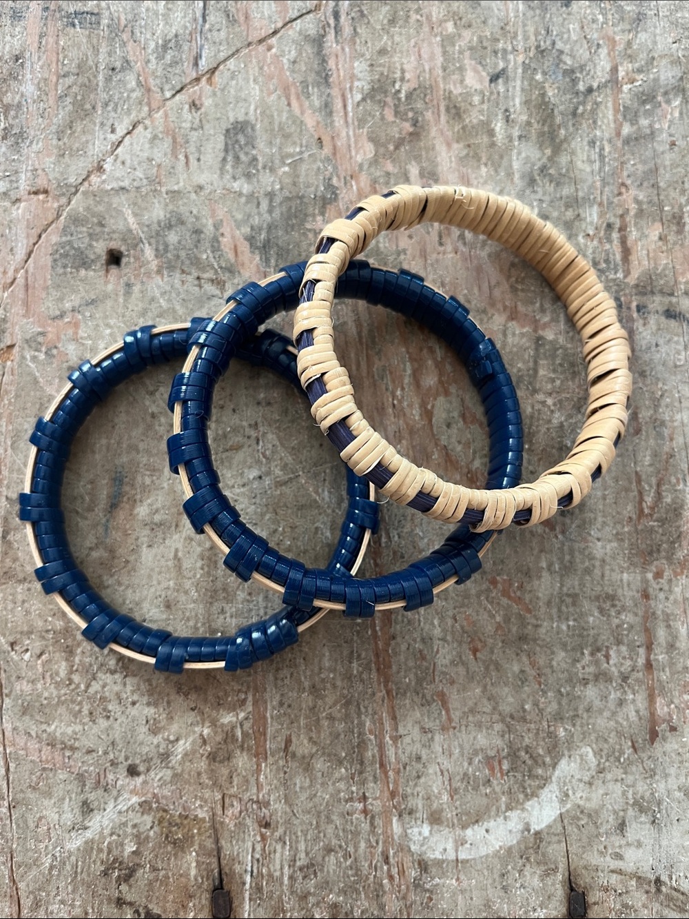 Flossie and Gray Nantucket Bangles - set of 3.